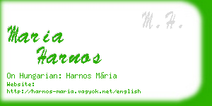 maria harnos business card